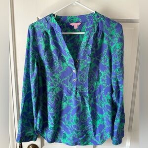 Lilly Pulitzer Elephant Print Blouse